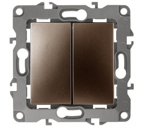 Переключатель ЭРА Серия 12 12-1112-13 перекрёстный двойной, 10АХ-250В, бронза   Б0065264  ЭРА