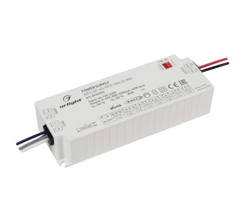Блок питания ARJ-SP-40-PFC-DALI2-INS (40W, 9-47V, 0.85-1.2A) (Arlight, IP20 Пластик, 5 лет)  031613(1)  Arlight