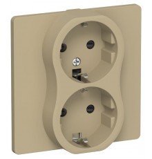 FLITE Розетка 2-ая с заземлением со шторками быстрозажимные клеммы 16А РСш12-1-К-ФлХ хаки  FI-R24C-16-1-K59  IEK