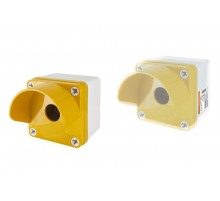 Корпус КП101 c козырьком для кнопок 1 место IP66 ABS желтый  SQ0705-0011  TDM
