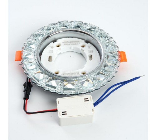 Светильник точечный встраиваемый декоративный CD4045 20LED*2835 SMD 4000K, 15W GX53, без лампы, прозрачный, хром  41408  Feron