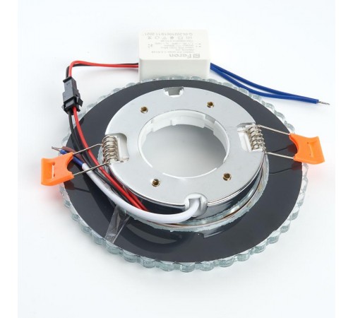 Светильник точечный встраиваемый декоративный CD4045 20LED*2835 SMD 4000K, 15W GX53, без лампы, прозрачный, хром  41408  Feron