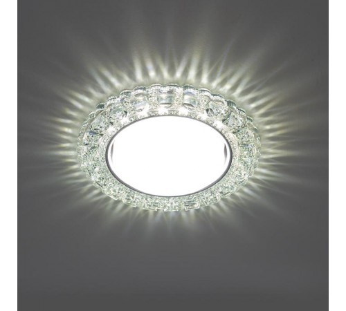 Светильник точечный встраиваемый декоративный CD4045 20LED*2835 SMD 4000K, 15W GX53, без лампы, прозрачный, хром  41408  Feron