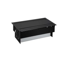 Simon S400 Двухсторонний Врезной розеточный блок с крышкой и мет. вводом, 4x2P+E, 8 пустых модулей, черный,S400  47602000-138  Simon