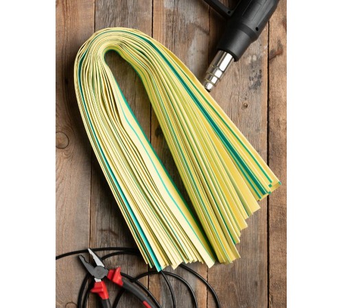 Термоусаживаемая трубка ТУТ нг 30/15 желто-зеленая EKF PROxima  tut-30-yg-1m  EKF