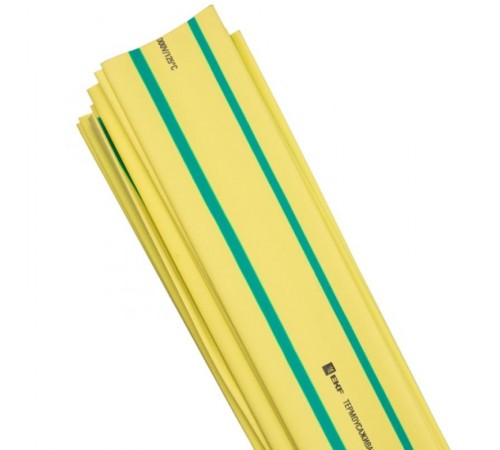 Термоусаживаемая трубка ТУТ нг 30/15 желто-зеленая EKF PROxima  tut-30-yg-1m  EKF