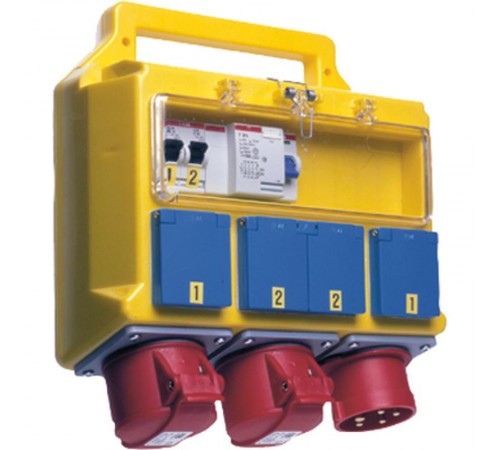 Переносной розеточный блок BPC32, ввод: 3P+N+E, 32А, выводы: 3P+N+E, 32А; 3P+N+E, 16А; 4 х Schuko, 16А  2CMA170268R1000  ABB