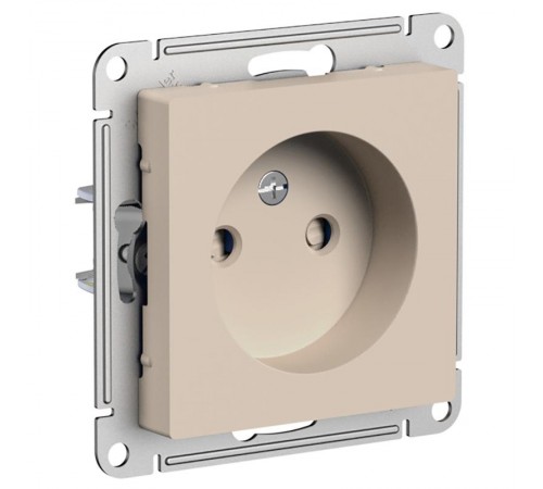 AtlasDesign Песочный Розетка без заземления со шторками, 16А, механизм  ATN001249  SE