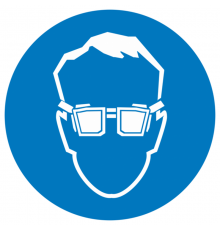 Знак M 01 "Работать в защитных очках" ф200 мм, металл ГОСТ Р 12.4.026-2001  zn-m-01  EKF