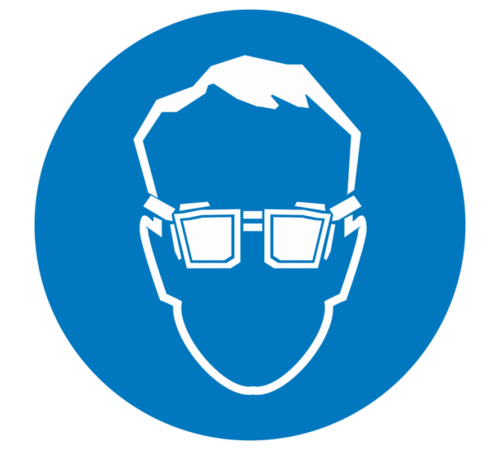 Знак M 01 "Работать в защитных очках" ф200 мм, металл ГОСТ Р 12.4.026-2001  zn-m-01  EKF