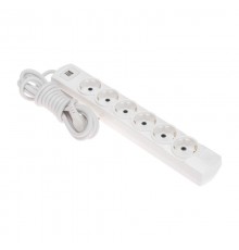 Удлинитель PREMIUM 6 гнезд, 3м, 3х1,5мм, с/з, 2 USB, белый  13-4122  REXANT