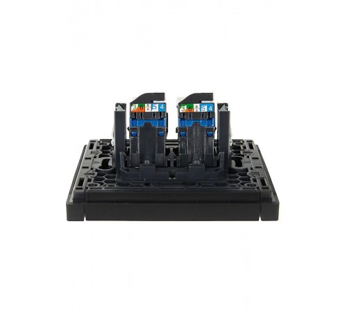 FORTE&PIANO Розетка комп. 2-ая RJ45 кат.6 FP134 черный  FP-K20-2-K02  IEK