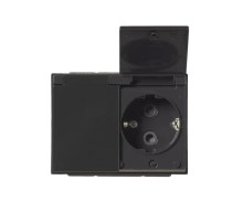 Розетка Double Shuko 16А 230В с крышкой, IP21/44 Impressivo, антрацит  302EUCK-81   2TKA00003031  ABB