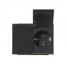 Розетка Double Shuko 16А 230В с крышкой, IP21/44 Impressivo, антрацит  302EUCK-81   2TKA00003031  ABB