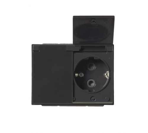 Розетка Double Shuko 16А 230В с крышкой, IP21/44 Impressivo, антрацит  302EUCK-81   2TKA00003031  ABB