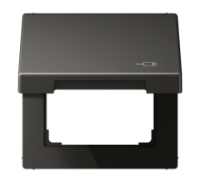 Рамка с подпружиненной крышкой для механизмов 50*50, с символом "Вилка" AL2990KLSOCAN Jung