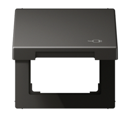 Рамка с подпружиненной крышкой для механизмов 50*50, с символом "Вилка" AL2990KLSOCAN Jung