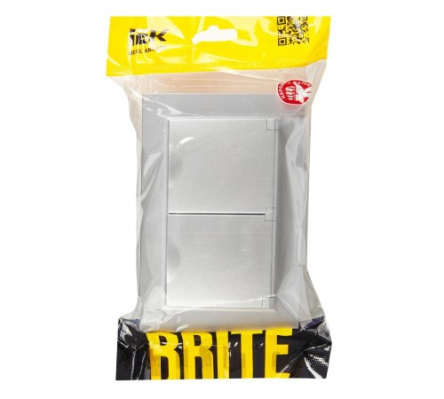 BRITE Розетка 2-ая с крышкой 16А в сб IP44 РСбш12-3-44-БрА алюминий  BR-R26-16-44-K47-F  IEK