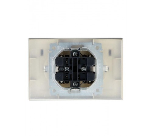 BRITE Розетка 2-ая с крышкой 16А в сб IP44 РСбш12-3-44-БрА алюминий  BR-R26-16-44-K47-F  IEK