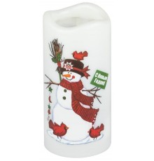 Светодиодный проектор  EGNDS -SN светильник новогодний Свеча Снеговик теплый свет 4 LED 3*AAA 15 см  Б0060552  ЭРА