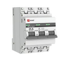 Выключатель нагрузки модульный ВН-63, 3P 25А EKF PROxima  SL63-3-25-pro  EKF (замена - S63325)