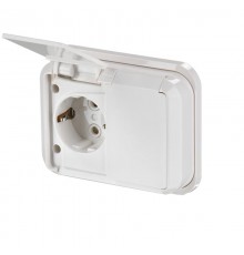 Розетка DoubleSCHUKO в сборе с заземлением, 16А / 250В, IP44, зажимные клеммы, серия Jussi, белый  302EUG   2TKA000943G1  ABB