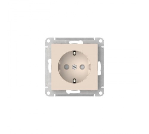 AtlasDesign Бежевый Розетка с заземлением со шторками, 16А, механизм, быстрозажимные клеммы  ATN000245S  SE