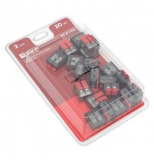 Клемма СМК 221-412 с рычагом 2 отверстия 0.2-4.0 мм2 блистер (20 шт.)  plc-smk-221-412b-20  EKF