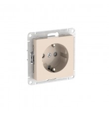 AtlasDesign Бежевый Розетка с заземлением со шторками, 16А, механизм, быстрозажимные клеммы  ATN000245S  SE