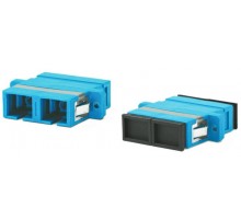 Адаптер проходной оптический FA-P11Z-DSC/DSC-N/BK-BL SC-SC, SM, duplex, корпус пластиковый, синий, черные колпачки  243945  Hyperline