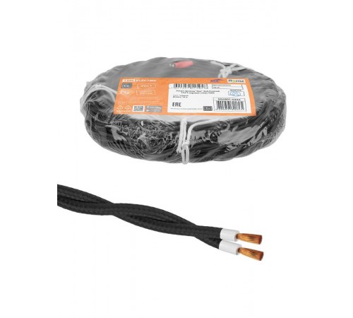 Ретро провод "Эко" 2х2,5 витой ГОСТ черный (10м)  SQ2801-0332  TDM