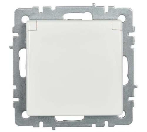 BRITE Розетка с заземлением со шторками с крышкой 16А IP20 РСбш10-3-БрБбелый   BR-R16-16-K01  IEK