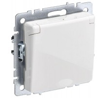 BRITE Розетка с заземлением со шторками с крышкой 16А IP20 РСбш10-3-БрБбелый   BR-R16-16-K01  IEK