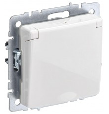 BRITE Розетка с заземлением со шторками с кр. 16А IP44 РСбш10-3-44-БрБ белый  BR-R16-16-44-K01  IEK