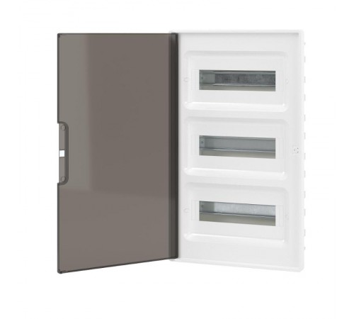 Щиток 36 мод встраиваемый FRAME, белый, с тонированной дверцей, с 4  шинами PEN (2шт на 8 отв. и 2шт на 10 отв.)  F36B1WD  DKC