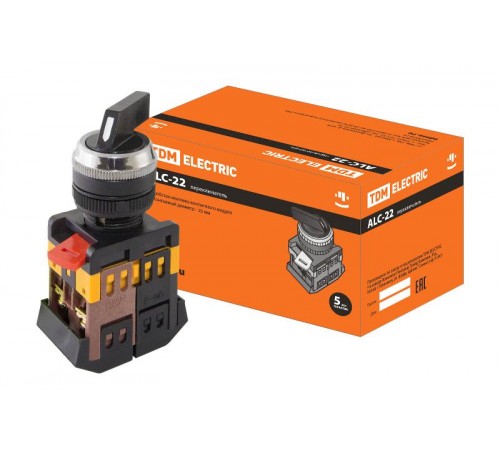 Переключатель АLС-22 черный с длинной рукояткой на 2 фиксир.положения I-O 1з+1р   SQ0703-0008  TDM