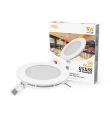 Светильник светодиодный встраиваемый ультратонкий круглый IP20 6W 2700K  939111106  Gauss