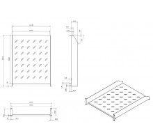 TAL3-2U-600-RAL7035 Полка угловая с перфорацией 19", 2U, ширина 440 мм, глубина 600 мм, цвет серый (RAL 7035)  433667  Hyperline