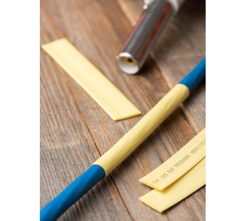 Термоусаживаемая трубка ТУТ нг 8/4 желтая EKF PROxima  tut-8-y-1m  EKF