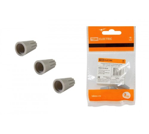 Соединительный изолирующий зажим СИЗ-1 3,0 мм2 серый (5 шт)  SQ0519-0026  TDM