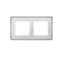 Simon 82 Рамка декоративная, 2 поста, Select, S82 Detail, белый-алюминий  8201620-243  Simon