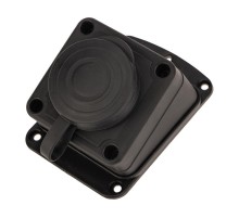 Розетка штепсельная угловая влагозащищенная стационарная ОУ, 2P+PE 230V,16 А, IP44 каучук  111-127-4  PROconnect