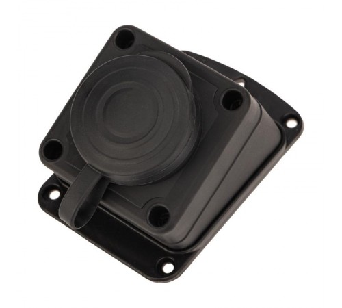 Розетка штепсельная угловая влагозащищенная стационарная ОУ, 2P+PE 230V,16 А, IP44 каучук  111-127-4  PROconnect