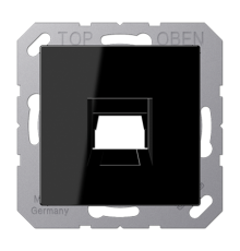 Kрышка для 1-го разъема; без видимого винта; подпружиненная шторка; термопласт; черный A1569-1WESW Jung