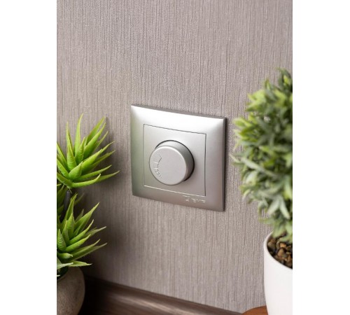 Валенсия лицевая панель светорегулятора 600W 220В сталь EKF PROxima   ESD06-L-101-30   EKF