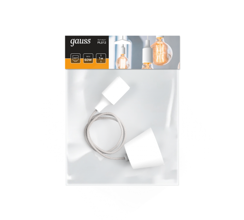 Светильник подвесной шнур под лампу Decor PL012 белый E27, 1 м, 1/40  PL012  Gauss
