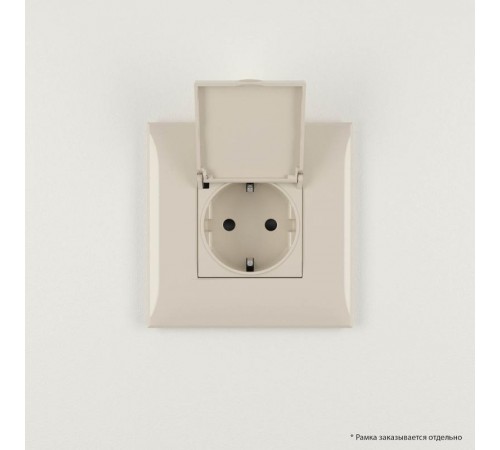 Розетка с крышкой в стену, 2P+E, "Avanti", "Ванильная дымка"  4405013  DKC