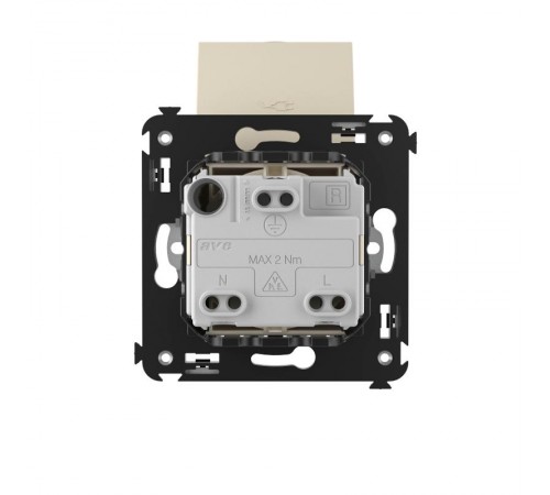 Розетка с крышкой в стену, 2P+E, "Avanti", "Ванильная дымка"  4405013  DKC