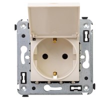 Розетка с крышкой в стену, 2P+E, "Avanti", "Ванильная дымка"  4405013  DKC