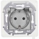 Inspiria Алюминий Розетка с крышкой с заземлением С/У со шторками 16А IP44 без рамки  673742  Legrand